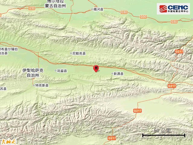 新疆伊犁州新源县发生37级地震